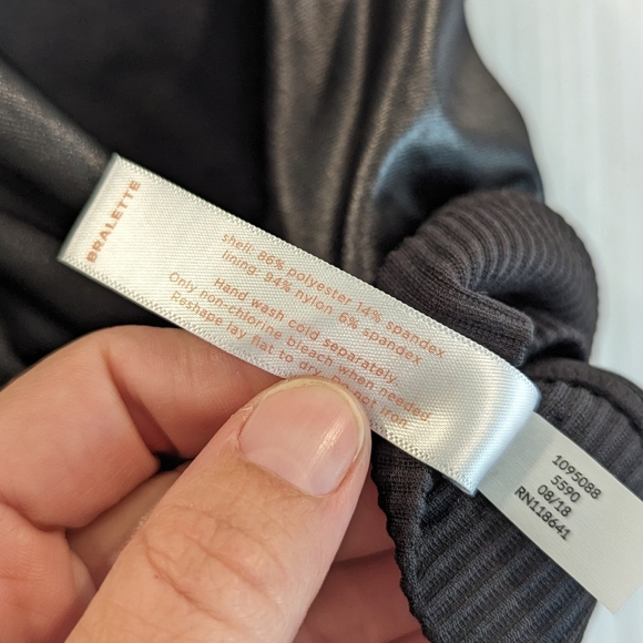 CACIQUE women's black faux leather bralette size 18/20 - Picture 7 of 7